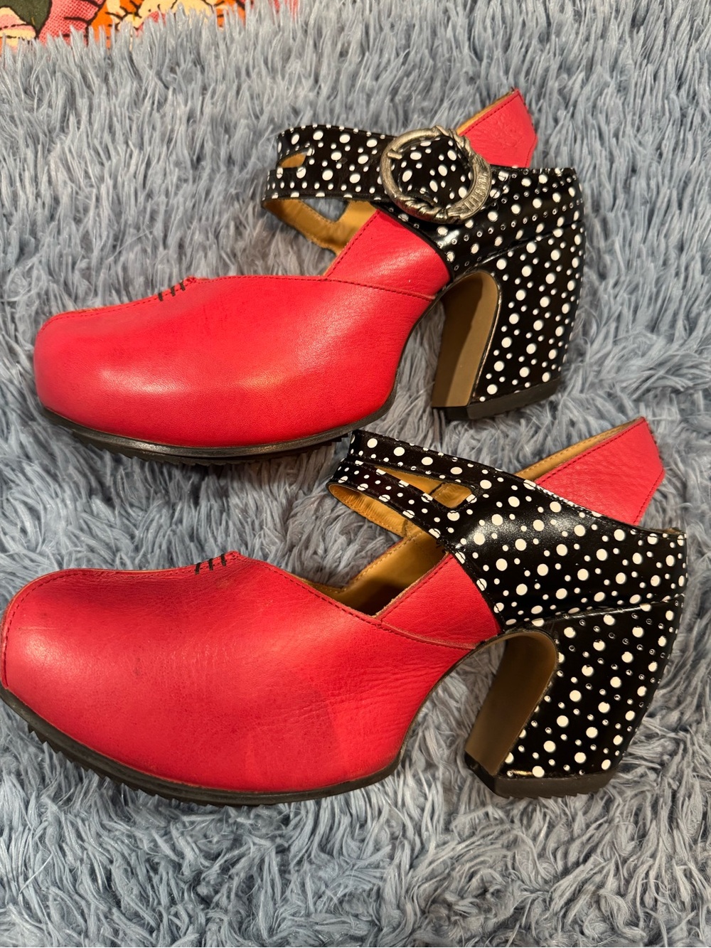 Preowned John Fluevog Prepare Find Platform Mary Janes Size 9